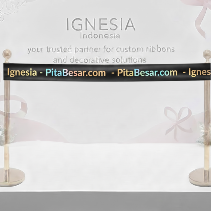 Jual Pita Satin Cetak Logo Custom 10,15,20,25cm - Pita Peresmian Super Lebar